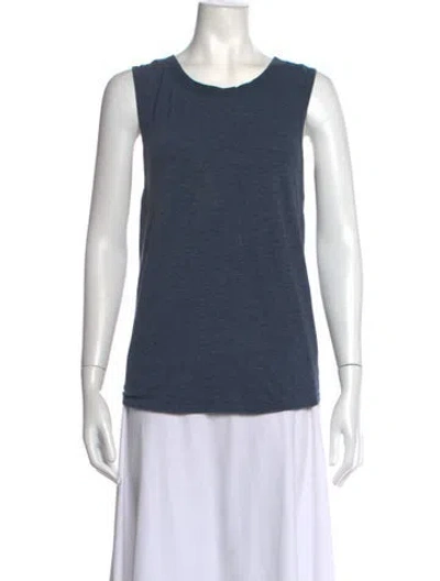 Pre-owned Lunya Crew Neck Sleeveless Top In Blue