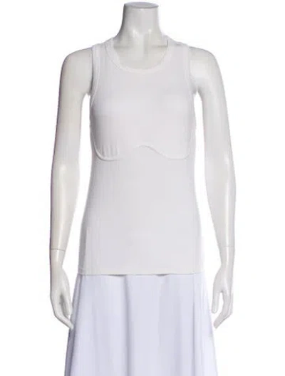 Pre-owned Lunya Crew Neck Sleeveless Top In White