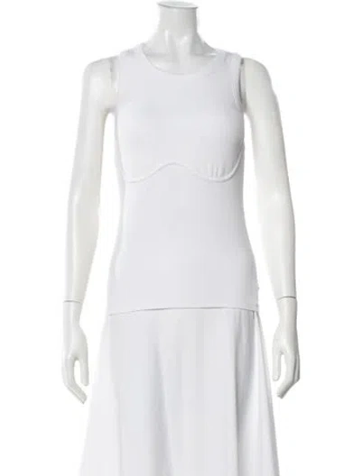 Pre-owned Lunya Crew Neck Sleeveless Top In White