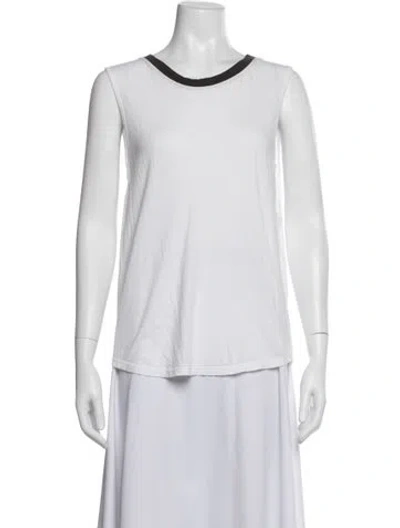 Pre-owned Lunya Crew Neck Sleeveless Top In White