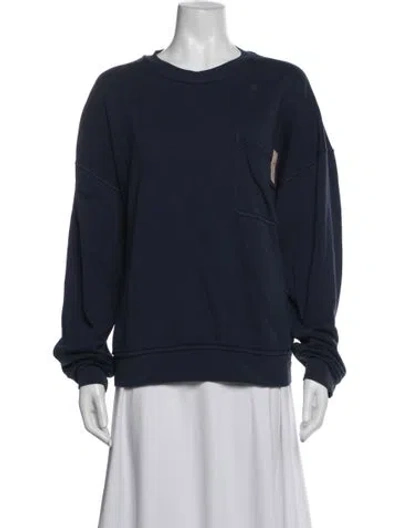 Pre-owned Lunya Crew Neck Sweater In Blue