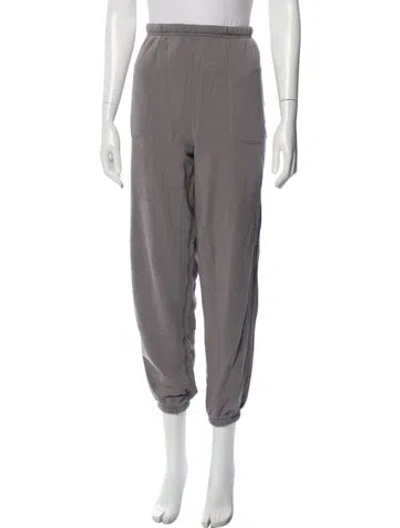 Pre-owned Lunya Embroidered Accent Sweatpants In Gray