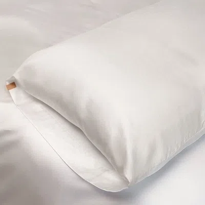 Lunya Flipside Silk Pillowcase, Queen In White