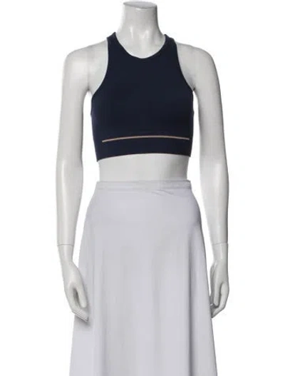 Pre-owned Lunya Halterneck Sleeveless Crop Top In White