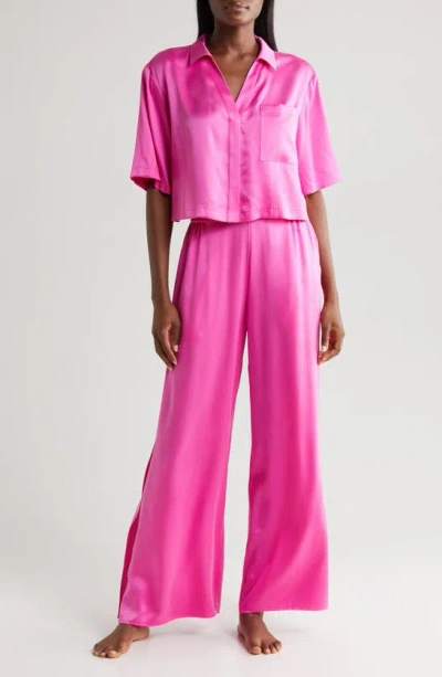 Lunya High Waist Washable Silk Pajamas In Caffeinated Pink