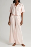 Lunya High Waist Washable Silk Pajamas In Frosted Rose