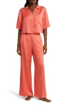 Lunya Washable Silk Pajama Set In Outro Coral