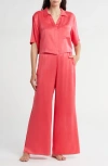 Lunya High Waist Washable Silk Pajamas In Rapturous Flamingo