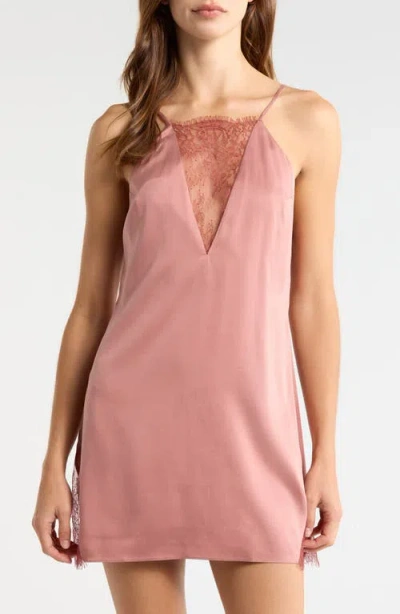 Lunya Lace Plunge Washable Silk Chemise In Multi