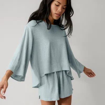 Lunya Linen Knit Back Slit Top