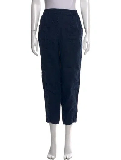 Pre-owned Lunya Linen Straight Leg Pants In Blue