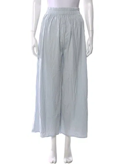 Pre-owned Lunya Linen Wide Leg Pants In Blue