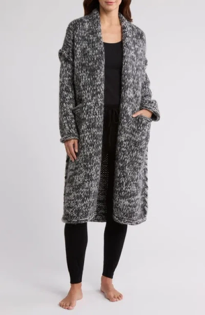 Lunya Lofty Tie Waist Wool Blend Cardigan In Cinder Coal