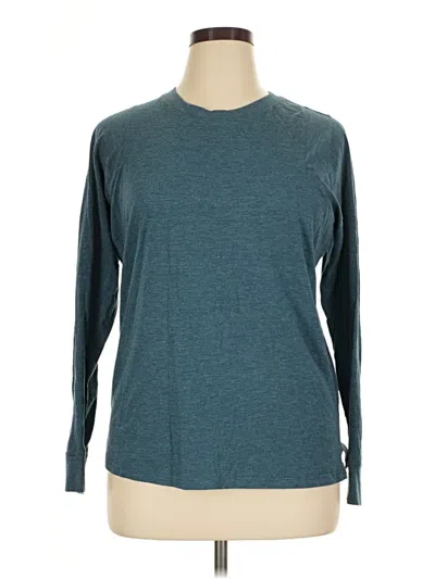 Pre-owned Lunya Long Sleeve T-shirt In Teal