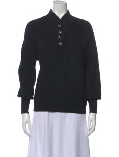 Pre-owned Lunya Mock Neck Sweater In Black