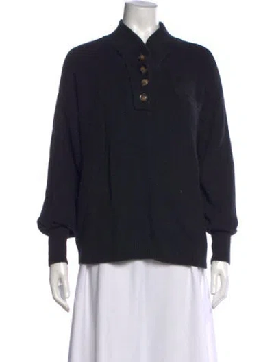Pre-owned Lunya Mock Neck Sweater In Black