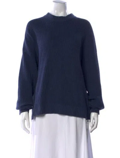 Pre-owned Lunya Mock Neck Sweater In Blue