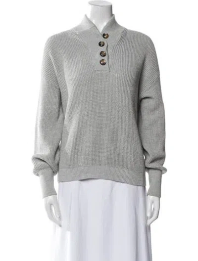 Pre-owned Lunya Mock Neck Sweater In Gray