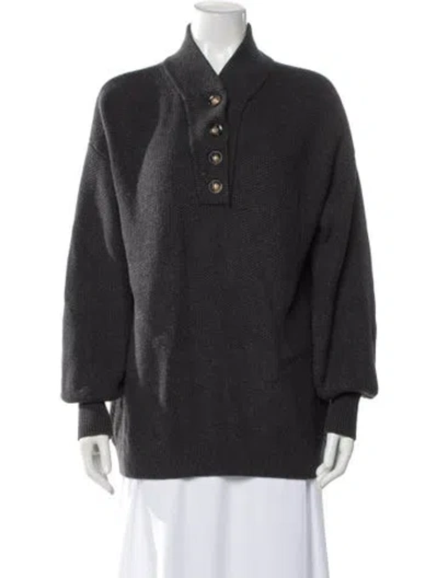 Pre-owned Lunya Mock Neck Sweater In Gray