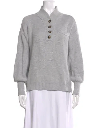 Pre-owned Lunya Mock Neck Sweater In Gray