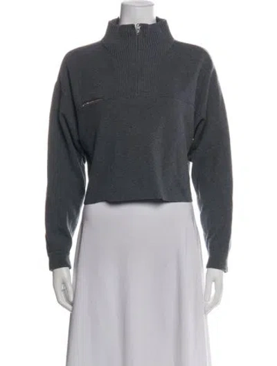 Pre-owned Lunya Mock Neck Sweater In Gray