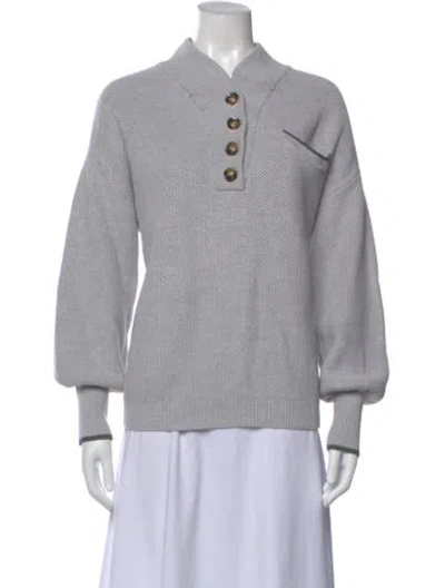 Pre-owned Lunya Mock Neck Sweater In Gray