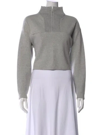Pre-owned Lunya Mock Neck Sweater In Gray