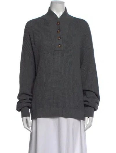Pre-owned Lunya Mock Neck Sweater In Grey