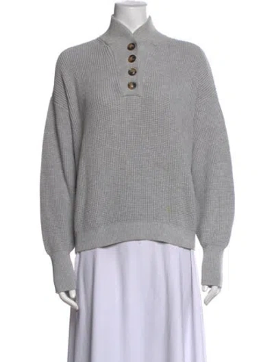 Pre-owned Lunya Mock Neck Sweater In Grey