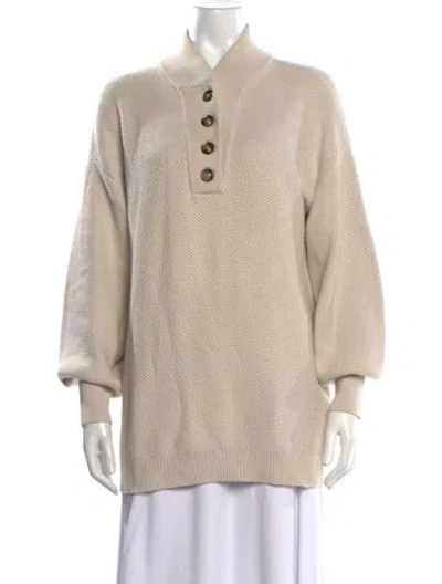 Pre-owned Lunya Mock Neck Sweater In Neutrals