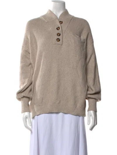 Pre-owned Lunya Mock Neck Sweater In Neutrals