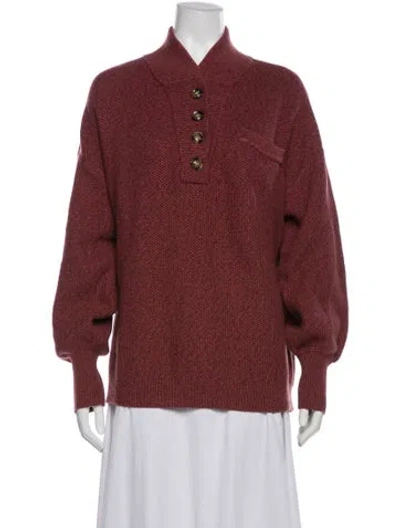 Pre-owned Lunya Mock Neck Sweater In Pink