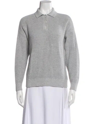 Pre-owned Lunya Mock Neck Sweater In White
