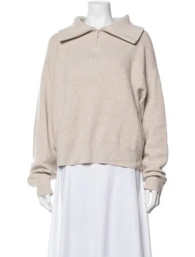 Pre-owned Lunya Open Front Sweater In Neutrals