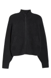 Lunya Cottonsilk Bomber Zip Up Waving Shadow In Black