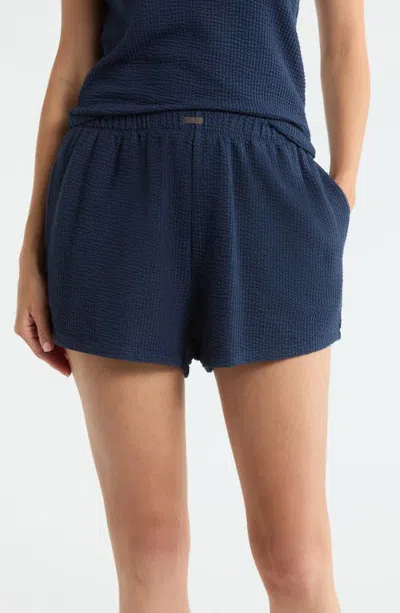 Lunya Organic Cotton Seersucker Short In Blue