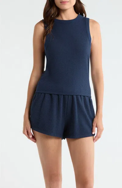 Lunya Organic Cotton Seersucker Tank In Blue