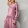 Lunya Organic Pima Crew Neck Long Sleeve In Clarion Rose