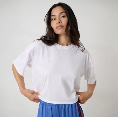 Lunya Organic Pima Cropped Easy Tee In White