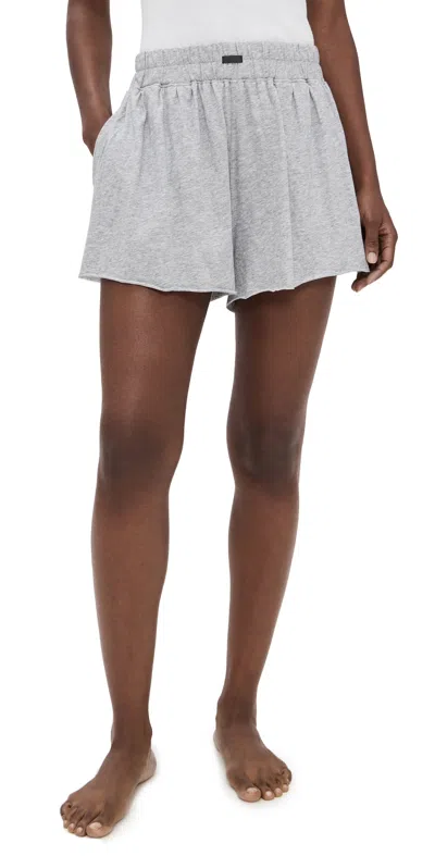 Lunya Organic Pima Shorts Storm Grey Heather In Gray
