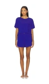 Lunya Organic Pima Tee Short Set In Blue