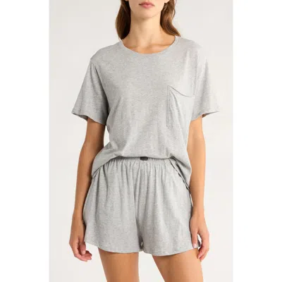 Lunya Organic Pima Tee Short Set In Gray