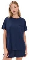 Lunya Organic Pima Tee Shorts Set Deep Blue In Deep Blue
