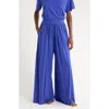 Lunya Organic Pima Wide Leg Lounge Pants In Blue