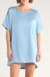 Lunya Oversize Silk Sleepshirt In Blue