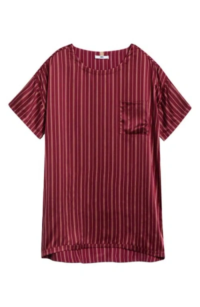 Lunya Oversize Silk Sleepshirt In Burgundy