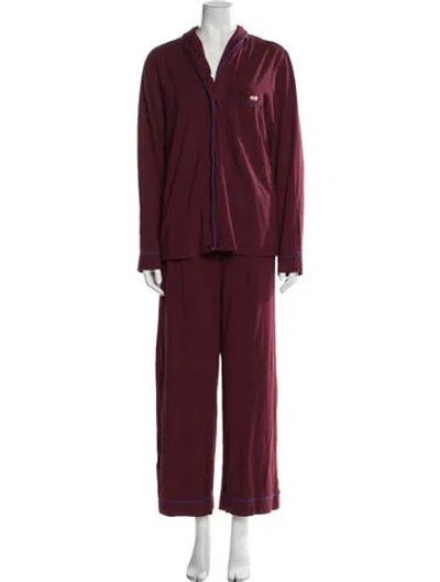 Pre-owned Lunya Pajamas Pajamas In Burgundy