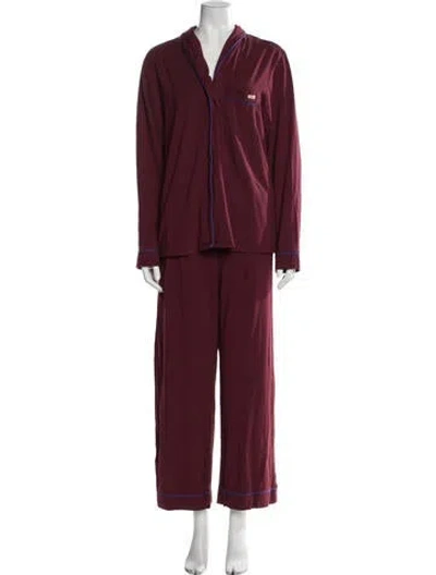 Pre-owned Lunya Pajamas Pajamas In Burgundy