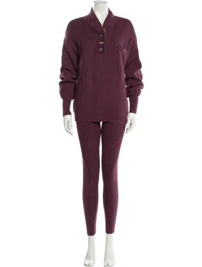Pre-owned Lunya Pant Set In Burgundy
