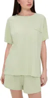Lunya Pima Tee Short Set Ethereal Green